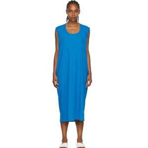 NWT MM6 Maison Margiela Blue Jersey Back Hole Midi Dress Women's Size XL NEW